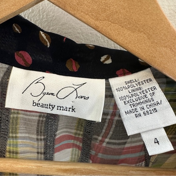 Byron Lars Beauty Mark London Lights Plaid Patchwork Tunic Blouse - Size 4 - Picture 3 of 8